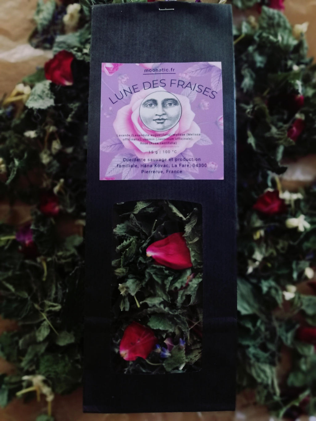 Full Strawberry Moon herbal blend/Lune des Fraises tisane